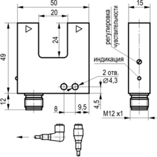 Бесконтактный выключатель OUR NC3P5-43P-R20-LZS4