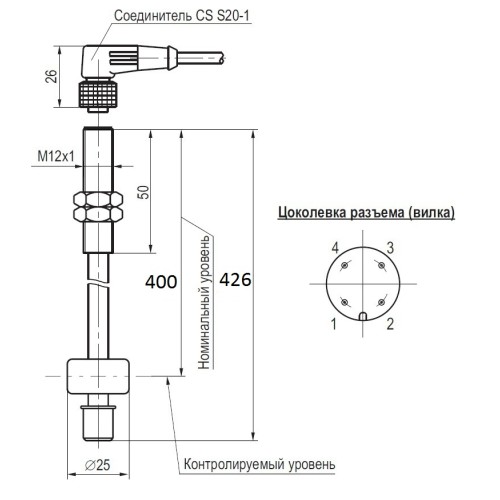 Магниточувствительный датчик уровня ТЕКО DUG2-40-1-S4