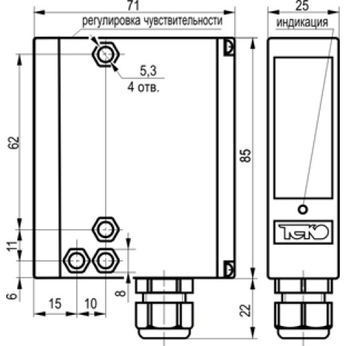 Бесконтактный выключатель OV IT61P5-86-R400-L