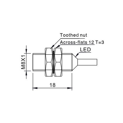TSSF08-02NO Индуктивный датчик
