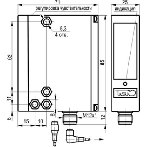 Бесконтактный выключатель OX IC61P5-31N-R8000-LZS4