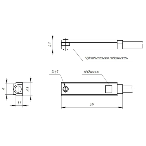 Магниточувствительный датчик положения ТЕКО MS FS8P-21-L