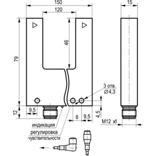 Бесконтактный выключатель OUR NC7P5-43P-R120-LZS4