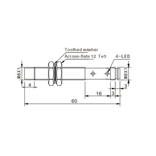 TLN08-04PO-E1 Индуктивный датчик