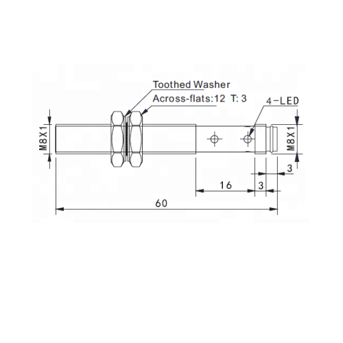 TYF08-03NO-E1 Индуктивный датчик