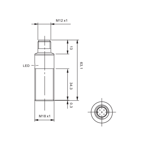 TPF18-05PR-E2 Индуктивный датчик