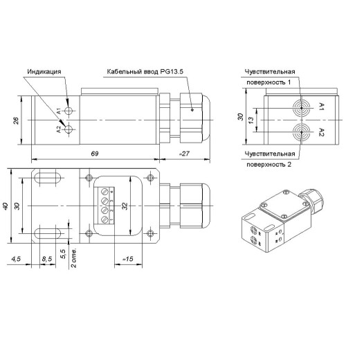 Индуктивный датчик взрывобезопасный ТЕКО ISN IT18P-4-N-L