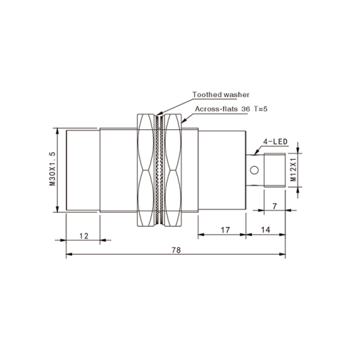 TRN30-15NO-E2 Индуктивный датчик