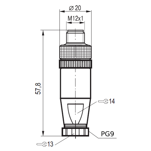 Соединитель CP S254R-3 (PG9)