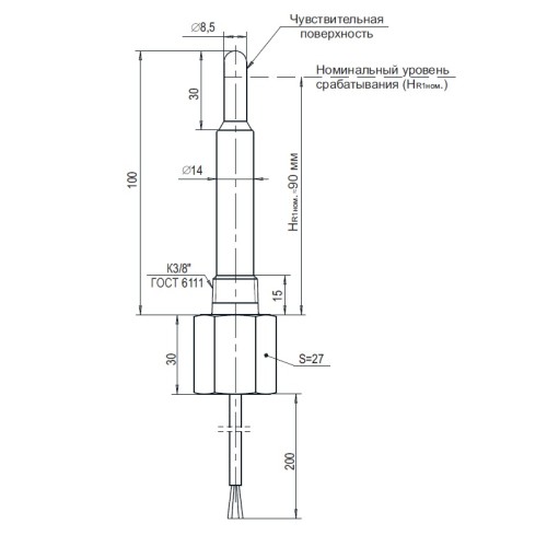 Датчик уровня охлаждающей жидкости ВТИЮ.3215 (АПХДРБ.3823010)